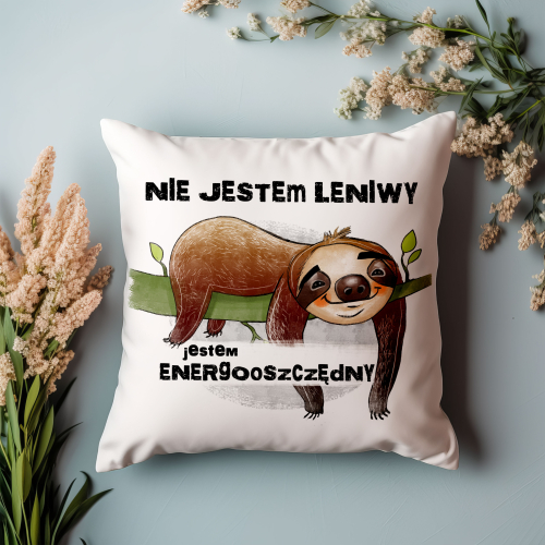 Poduszka Prezent Leniwiec NIE JESTEM LENIWY