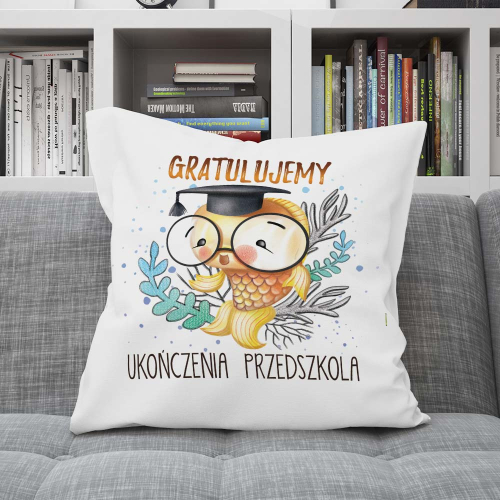 PODUSZKA PREZENT NA ZAKOŃCZENIE PRZEDSZKOLA ZWIERZĘTA RYBKA GRATULACJE