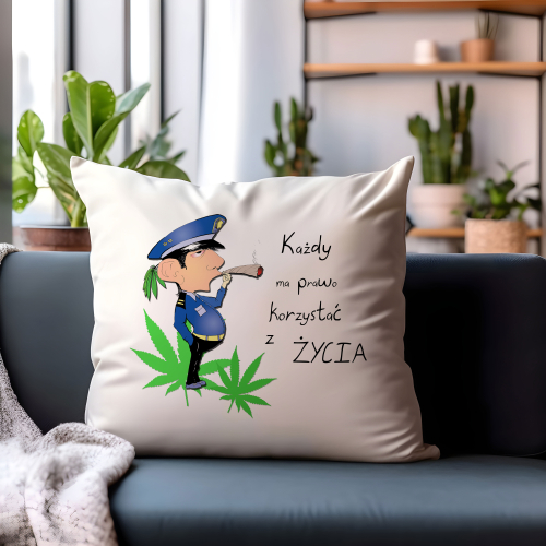 Poduszka Prezent Rasta Trawka Ganja KAŻDY MA PRAWO