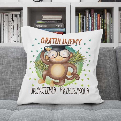 Poduszka Prezent Zakończenie Przedszkola Małpka