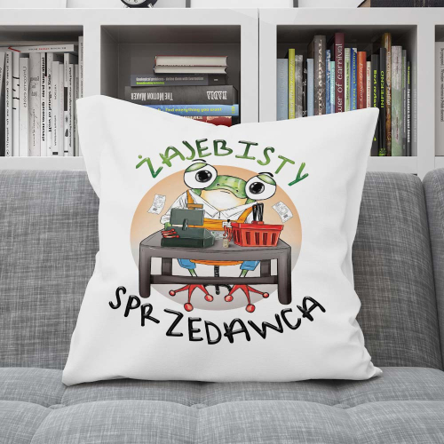 Poduszka Prezent Praca Zawód Żajebisty SPRZEDAWCA