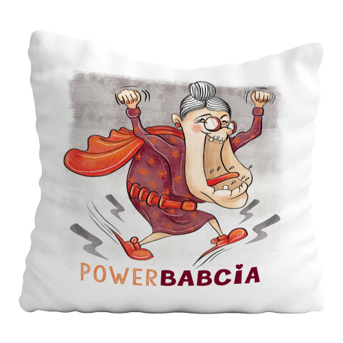 PODUSZKA ŚMIESZNY PREZENT JASIEKDZIEŃ BABCI POWER BABCIA