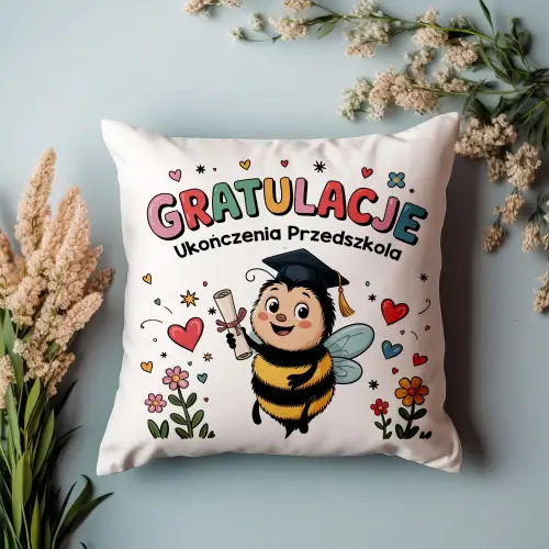 PODUSZKA PREZENT NA UKOŃCZENIE ROKU UPOMINEK PRZEDSZKOLE GRUPA PSZCZÓŁKA