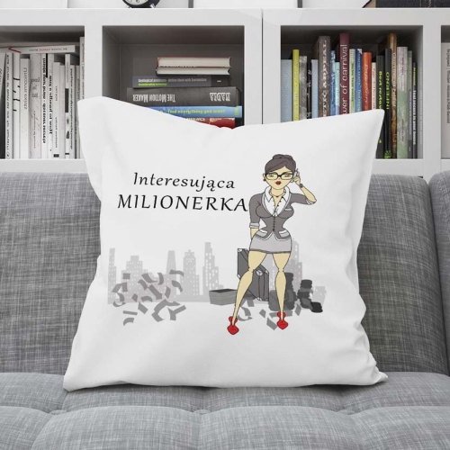 UPOMINEK PODUSZKA PREZENT ZAWÓD KOBIETA BIZNESWOMAN MILIONERKA