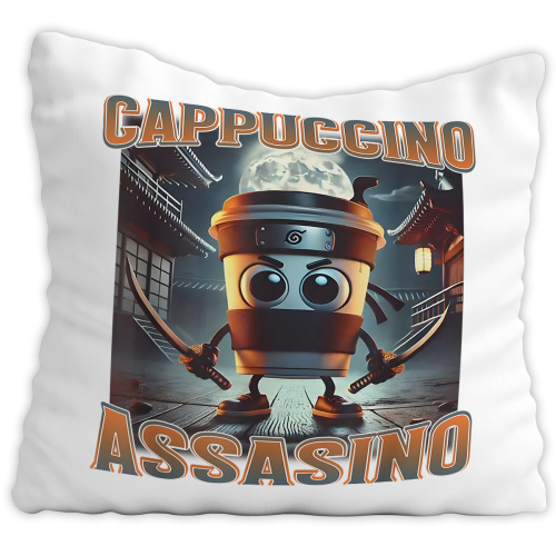Poduszka Cappuccino Assassino Italian Brainrot Viral Tiktok Prezent