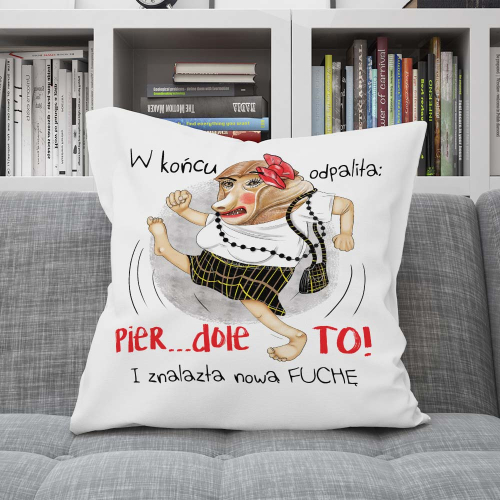 Poduszka Prezent Praca NOSACZ ONA Nowa Fucha