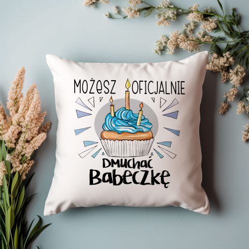 PODUSZKA PREZENT URODZINY DMUCHAĆ BABECZKĘ ZABAWNE